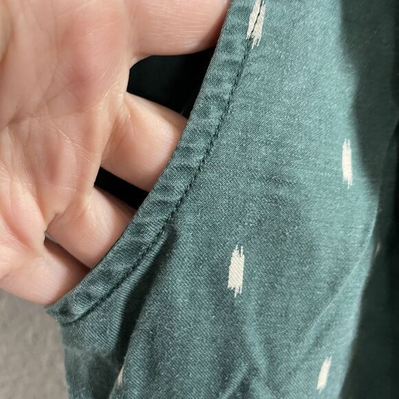 Garnet Hill Pants Womens Small Green Tencel Linen Cropped Drawstring Pull On - Picture 4 of 12